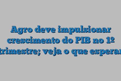 Agro deve impulsionar crescimento do PIB no 1º trimestre; veja o que esperar