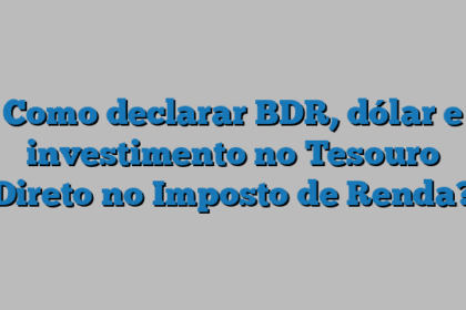 Como declarar BDR, dólar e investimento no Tesouro Direto no Imposto de Renda?