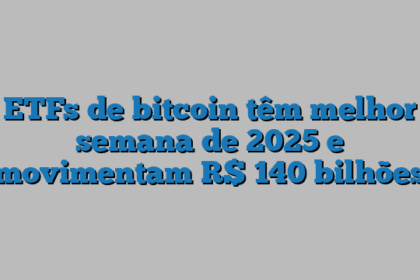ETFs de bitcoin têm melhor semana de 2025 e movimentam R$ 140 bilhões