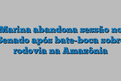 Marina abandona sessão no Senado após bate-boca sobre rodovia na Amazônia