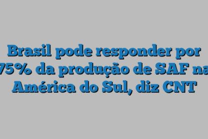 Brasil pode responder por 75% da produção de SAF na América do Sul, diz CNT