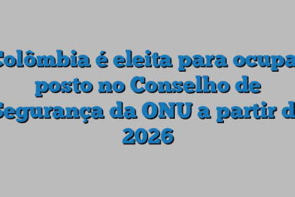 Colômbia é eleita para ocupar posto no Conselho de Segurança da ONU a partir de 2026
