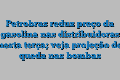 Petrobras reduz preço da gasolina nas distribuidoras nesta terça; veja projeção de queda nas bombas