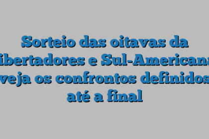 Sorteio das oitavas da Libertadores e Sul-Americana: veja os confrontos definidos até a final